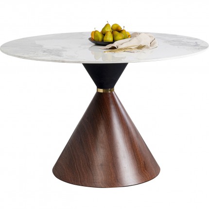 Table Cono Ø120cm ceramic walnut Kare Design