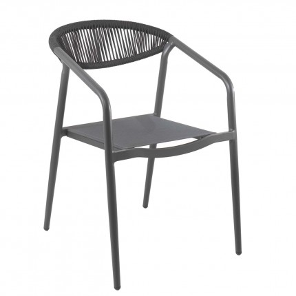 Outdoor chair with armrests Genève charcoal grey Gescova