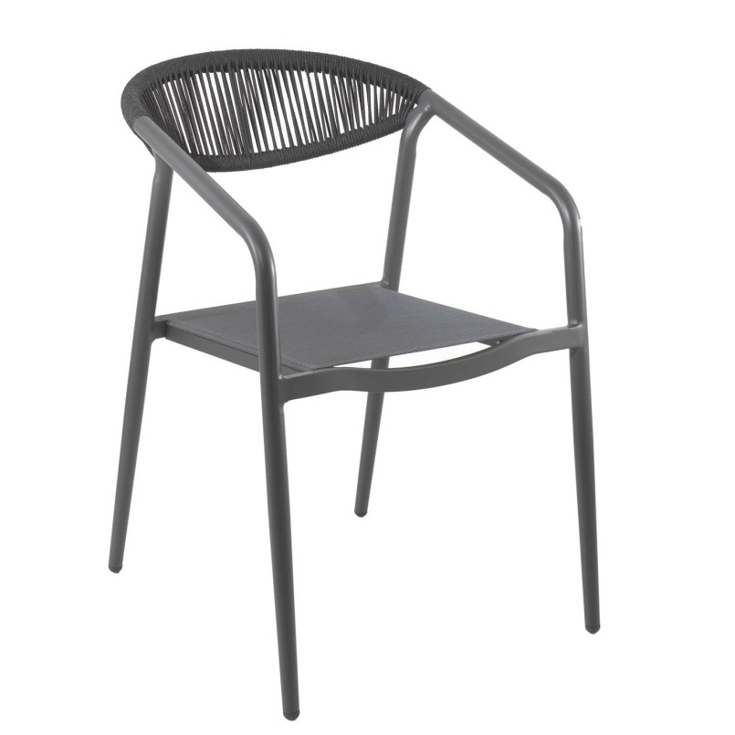 Chaise de jardin avec accoudoirs gris anthracite - Genève - Kare Design