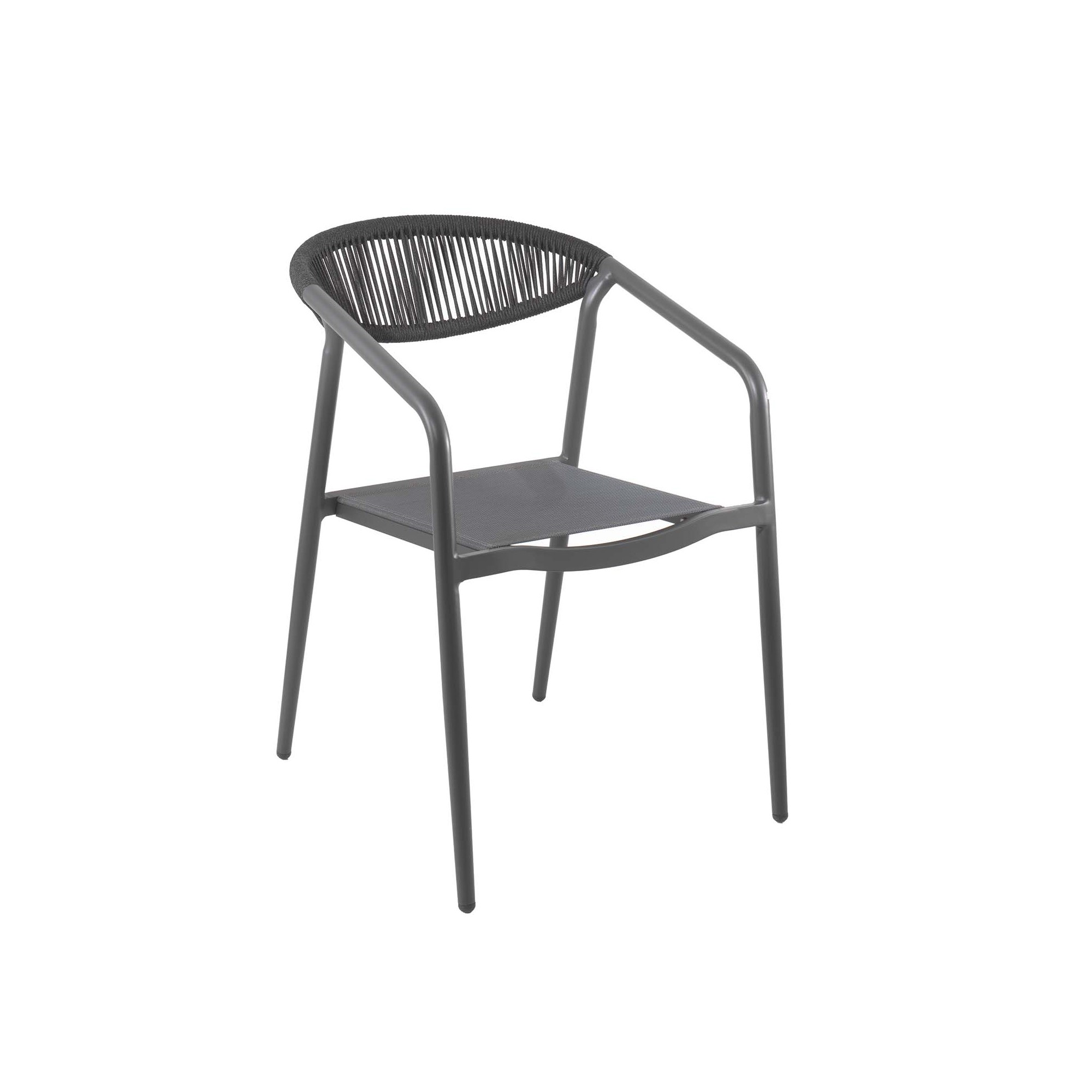 Outdoor chair with armrests Genève charcoal grey Gescova