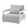 Fauteuil de jardin en tissu gris clair et alu blanc - Rafa - Gescova