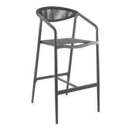 Tabouret de bar avec accoudoirs gris en aluminium -  Genève - Gescova