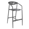 Bar stool with grey aluminium armrests - Geneva - Gescova