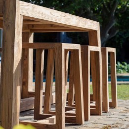 Garden bar stool in reclaimed teak - Hermosa - Gescova