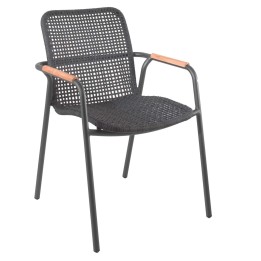 Black garden chair with armrests - Diego - Gescova