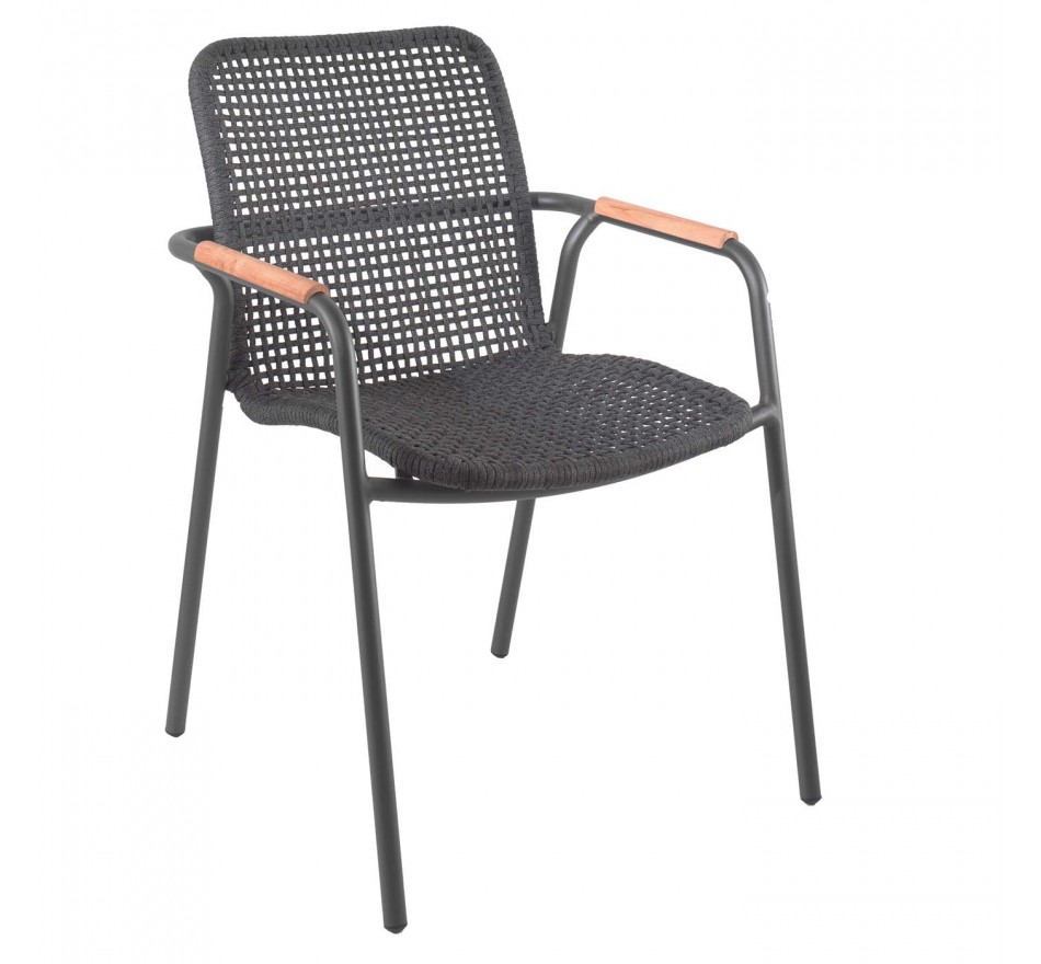 Chaise de jardin avec accoudoirs Diego noire Gescova Chaise de jardin avec accoudoirs Diego noire Gescova