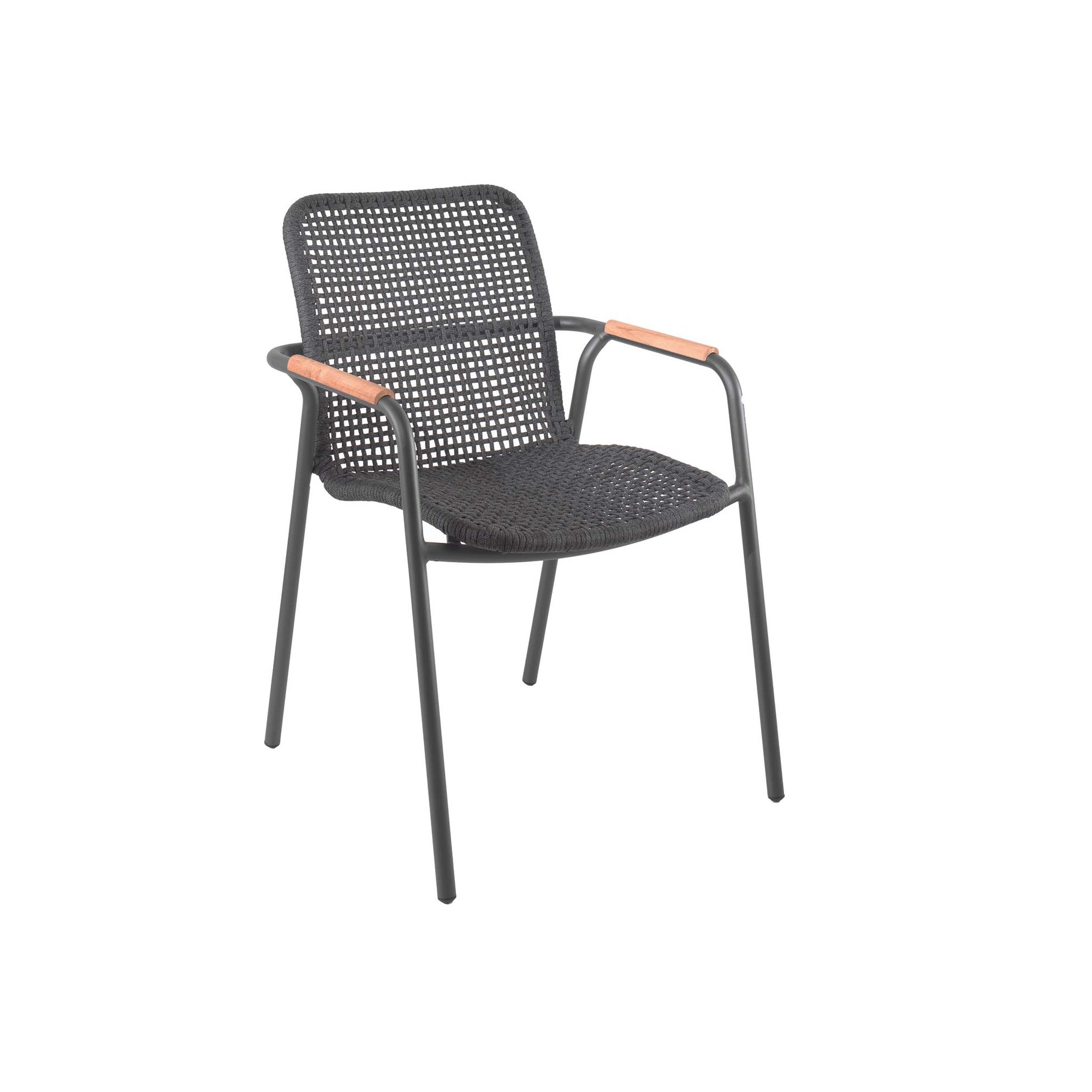 Chaise de jardin avec accoudoirs Diego noire Gescova