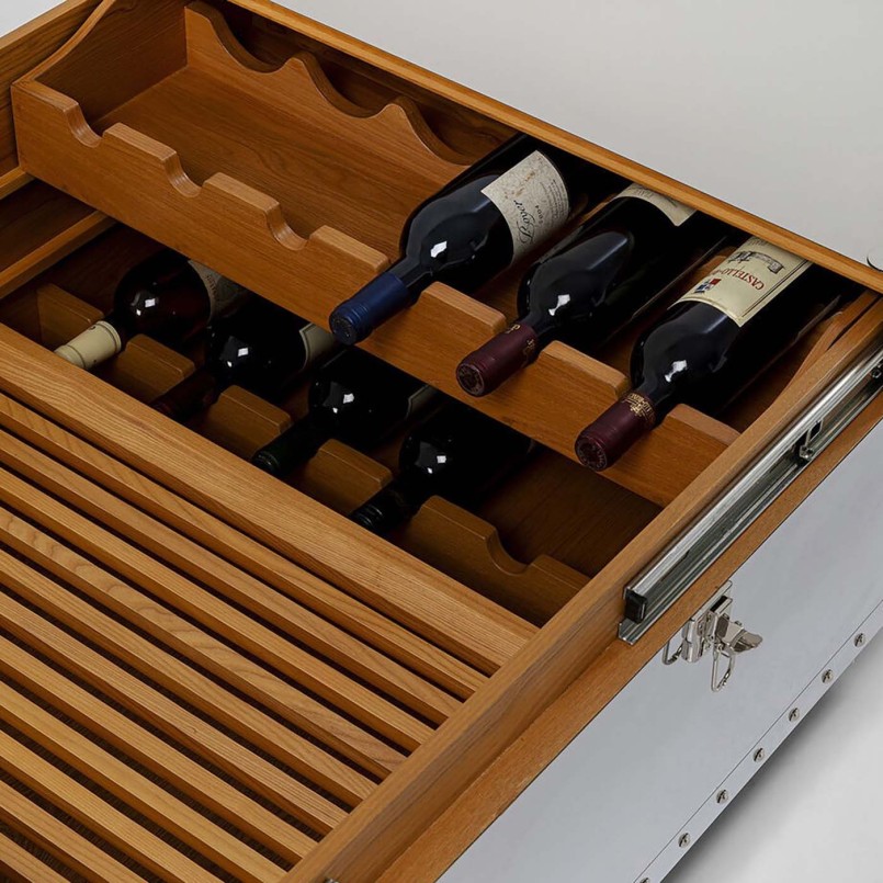 Table basse de bar argentée sur roulettes - Vegas - Kare Design