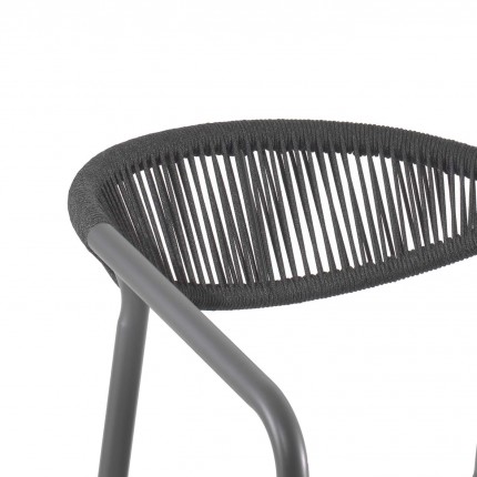 Outdoor chair with armrests Genève charcoal grey Gescova