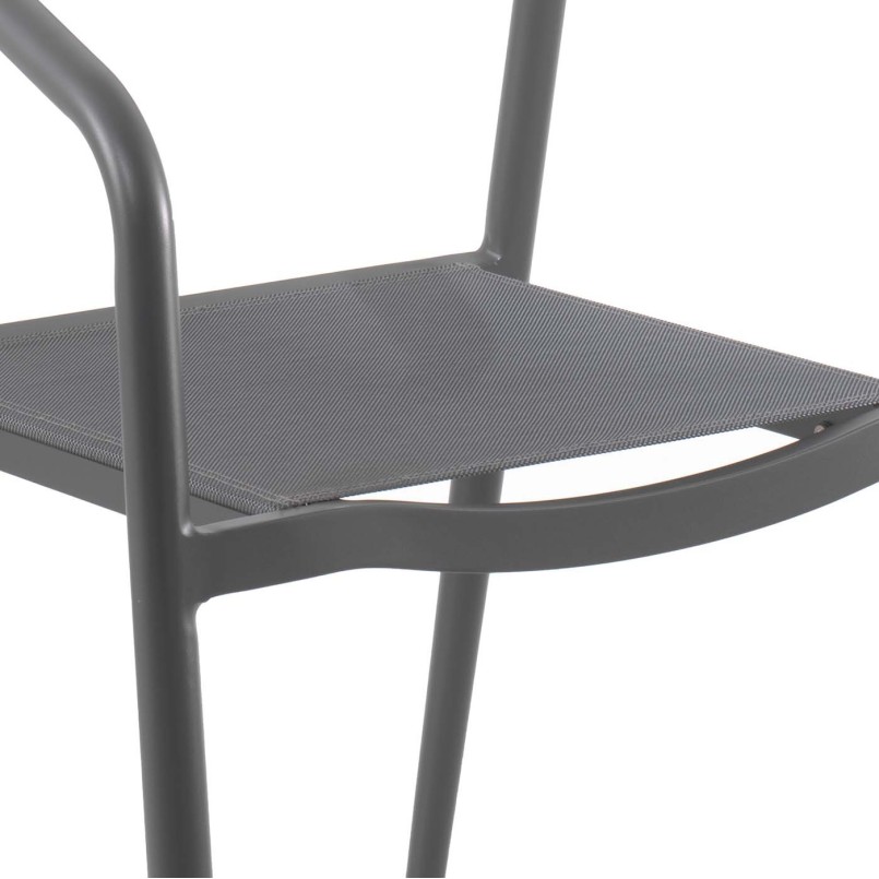Chaise de jardin avec accoudoirs gris anthracite - Genève - Kare Design