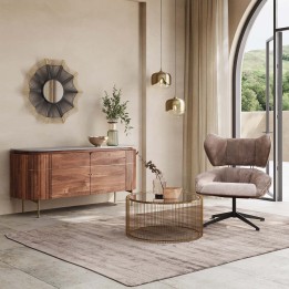 Solid mango and white marble sideboard - Grace - Kare Design