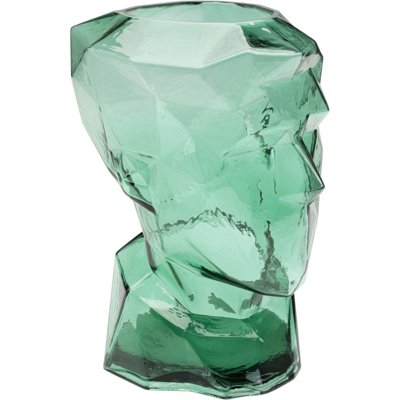 Green glass face vase - Prisma - Kare Design