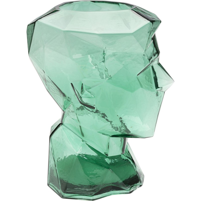 Green glass face vase - Prisma - Kare Design
