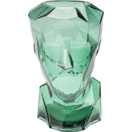Green glass face vase - Prisma - Kare Design