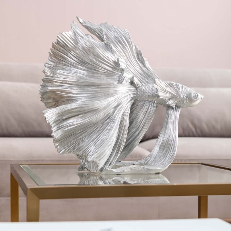 Silver fighting fish decoration - Kare Design