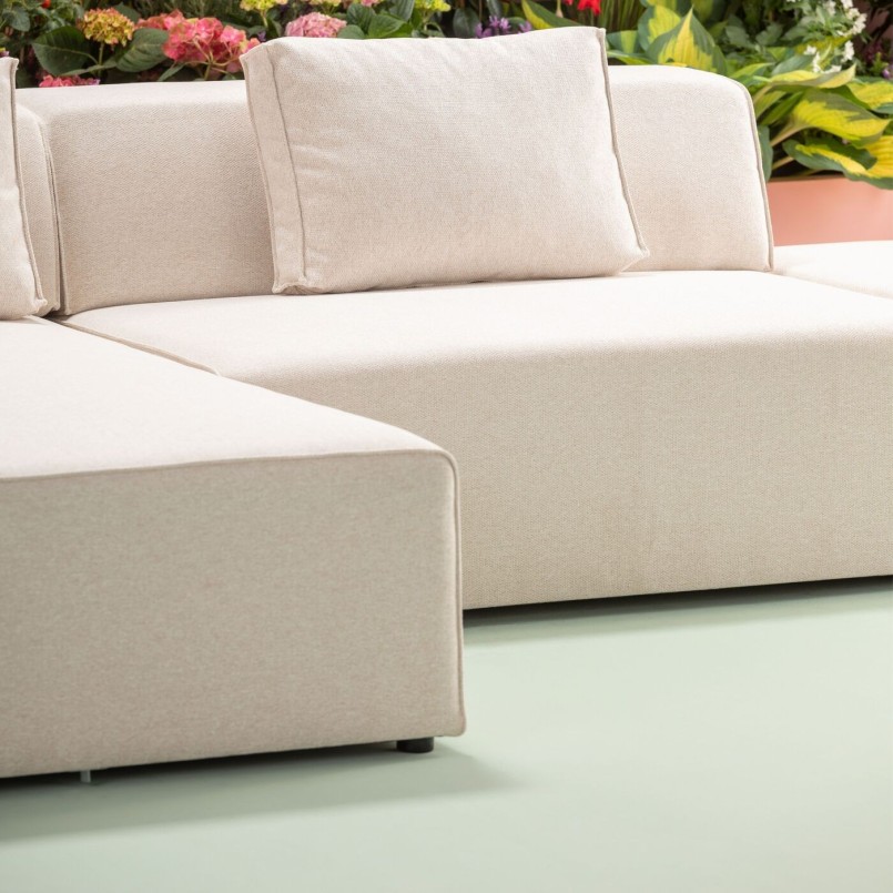 Canapé d'angle contemporain beige - Infinity Ottomane - Kare Design