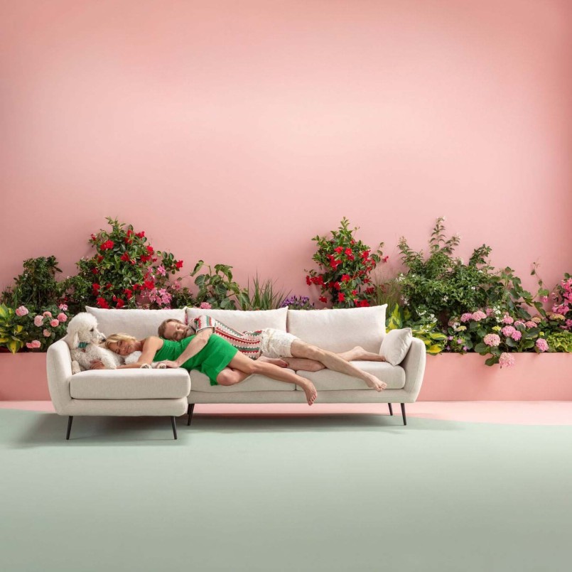 Contemporary cream corner sofa - Amalfi - Kare Design