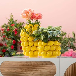 Vase citrons jaunes en porcelaine - Kare Design