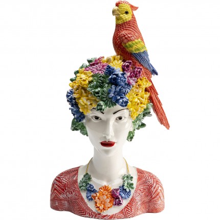 Déco femme fleurs perroquet 28cm Kare Design