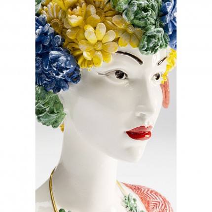 Déco femme fleurs perroquet 28cm Kare Design