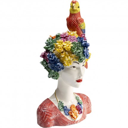 Déco femme fleurs perroquet 28cm Kare Design