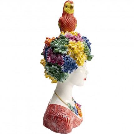 Déco femme fleurs perroquet 28cm Kare Design