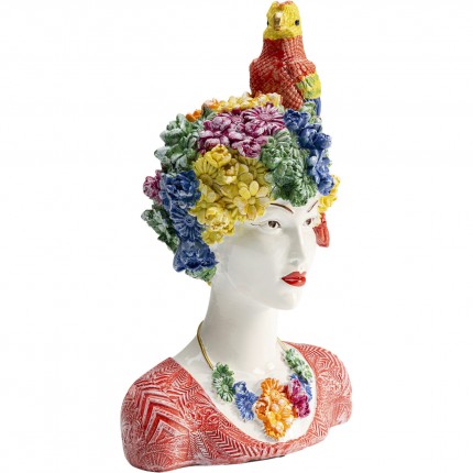 Déco femme fleurs perroquet 50cm Kare Design