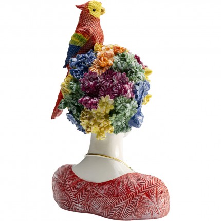 Déco femme fleurs perroquet 50cm Kare Design