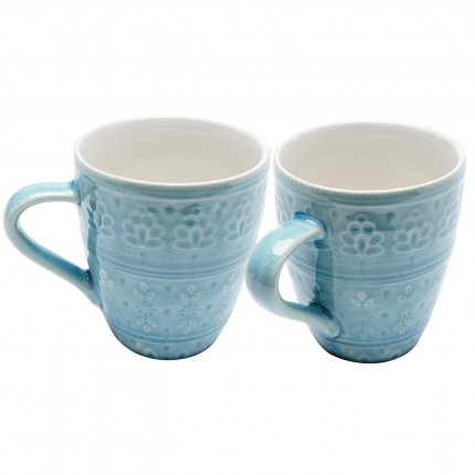 Mugs Sicilia Mandala bleus set de 2 Kare Design