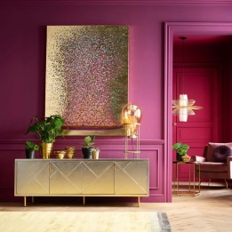 Romantic golden painting - Touched Flower Boat - Kare Design