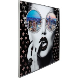 Affiche encadrée femme avec lunettes - NY View - Kare Design