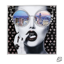 Affiche encadrée femme avec lunettes - NY View - Kare Design