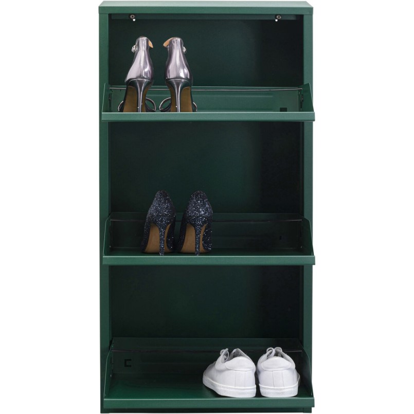 Casier à chaussures vert 3 tiroirs - Caruso - Kare Design