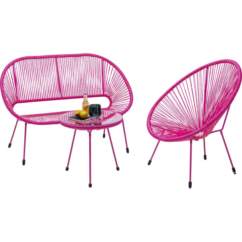 Pink garden armchair - Acapulco Mono - Kare Design
