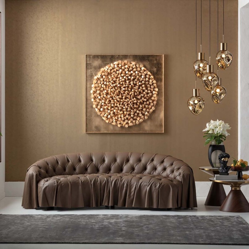 Déco murale XL dorée en 3D - Mikado - Kare Design