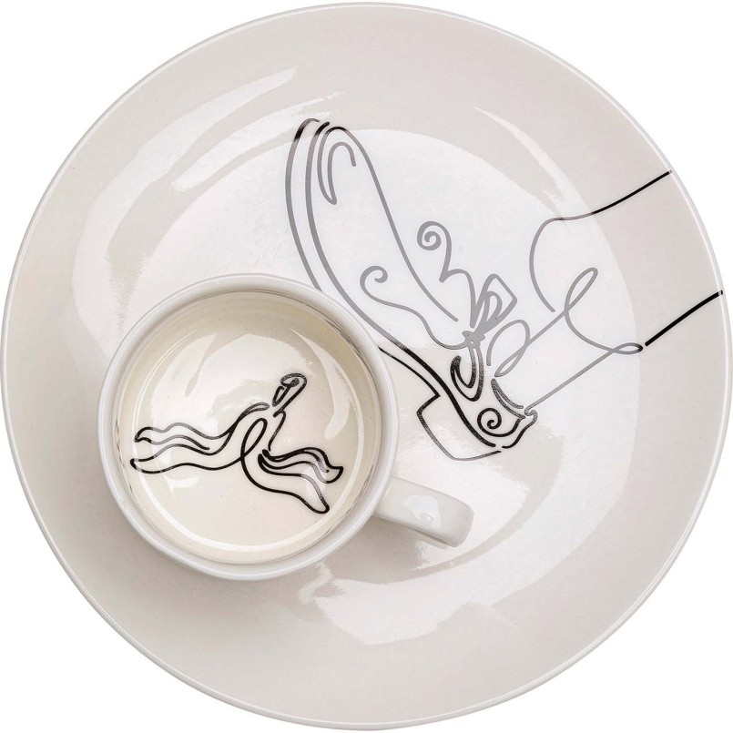 Tasses à café chaussure et banane en noir et blanc - Favola - Kare Design