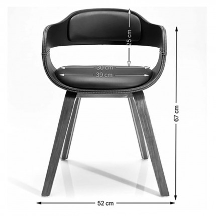 Chaise avec accoudoirs Costa noyer Kare Design