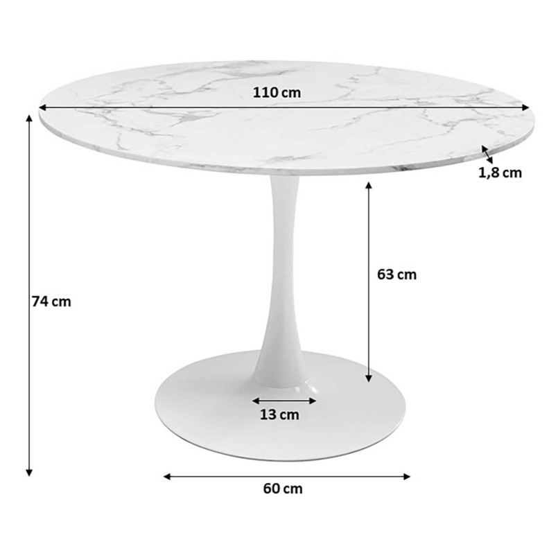 Table ronde en marbre minéral - Veneto - Kare Design