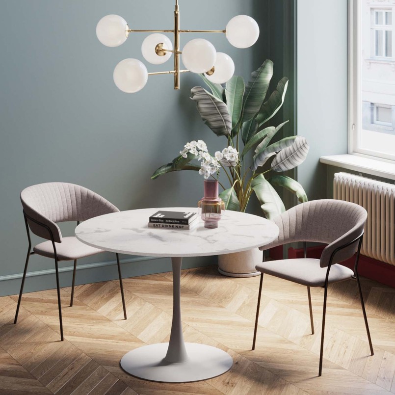 Table ronde en marbre minéral - Veneto - Kare Design
