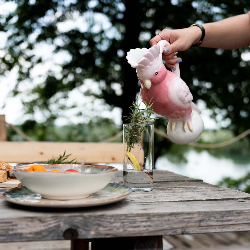 Assiettes blanches et bleues en faïence - Organic - Kare Design