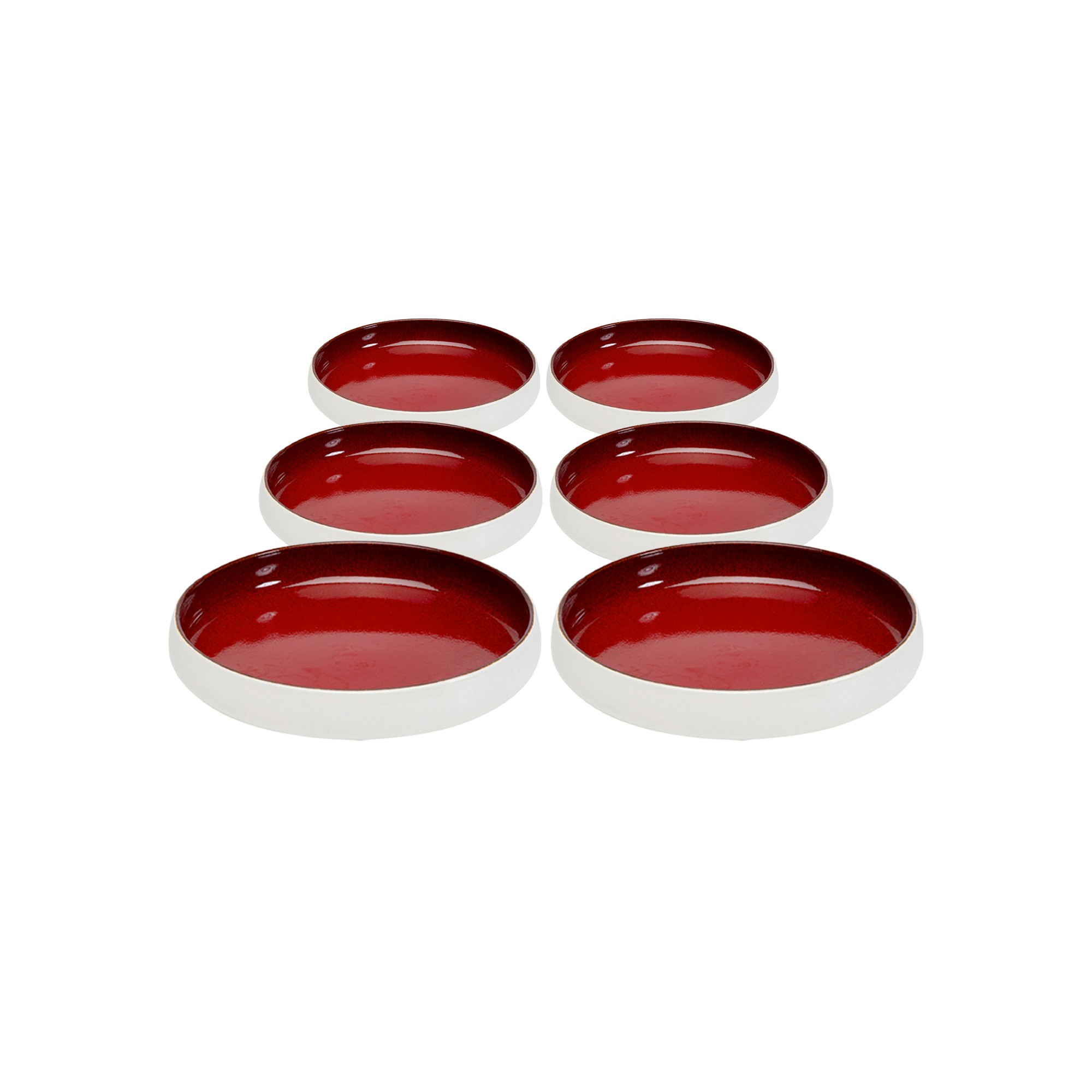 Assiettes creuses Colorino rouges 21cm set de 6 Kare Design
