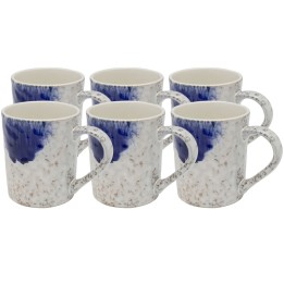 Mugs en grès blanc et bleu - Biscotti - Kare Design