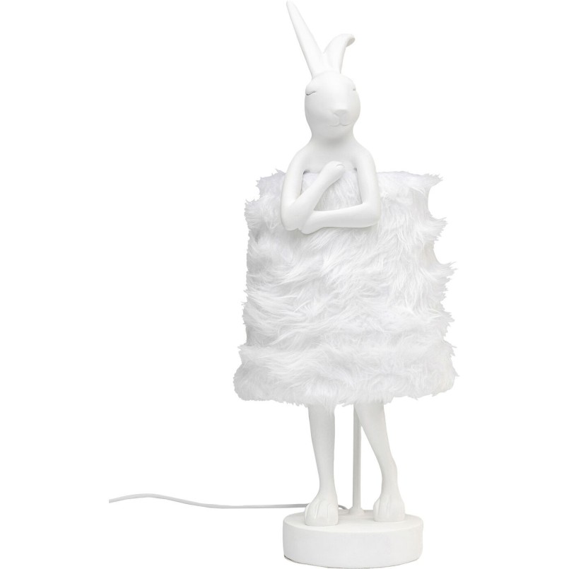 Lampe à poser Animal Rabbit Fur blanc/argenté 68cm