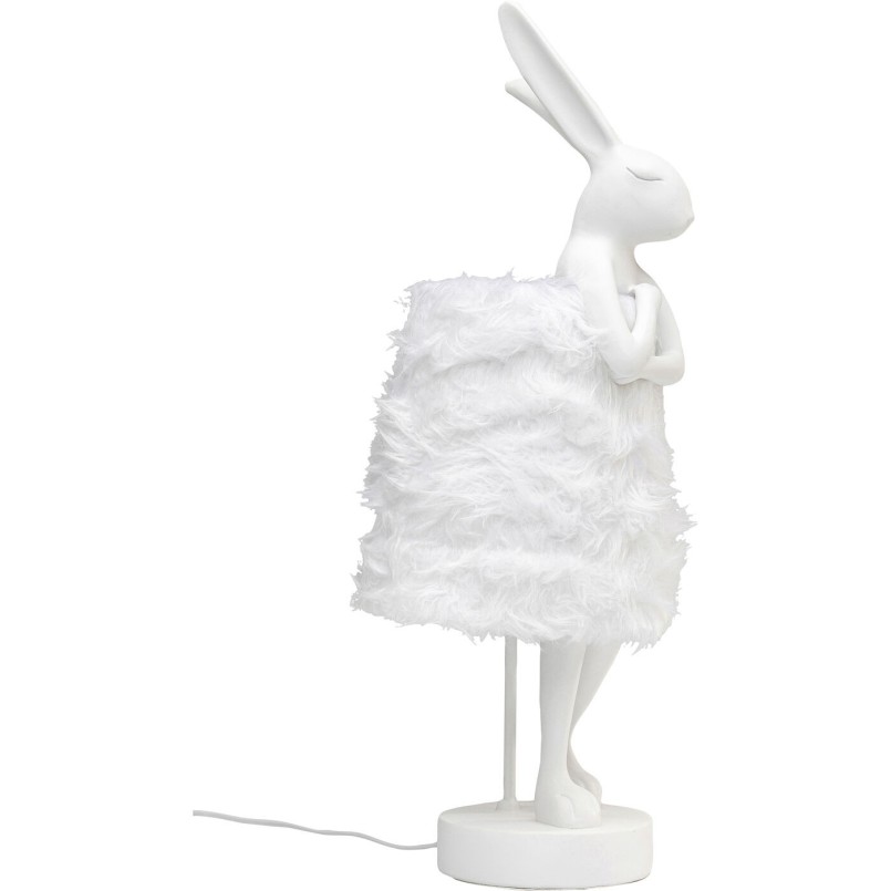 Lampe à poser Animal Rabbit Fur blanc/argenté 68cm