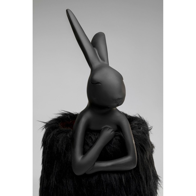 Lampe à poser Animal Rabbit Fur noir/doré 68cm