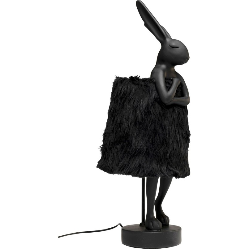 Lampe à poser Animal Rabbit Fur noir/doré 68cm