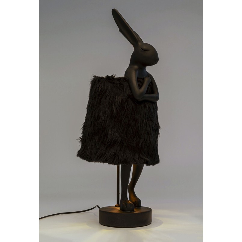 Lampe à poser Animal Rabbit Fur noir/doré 68cm