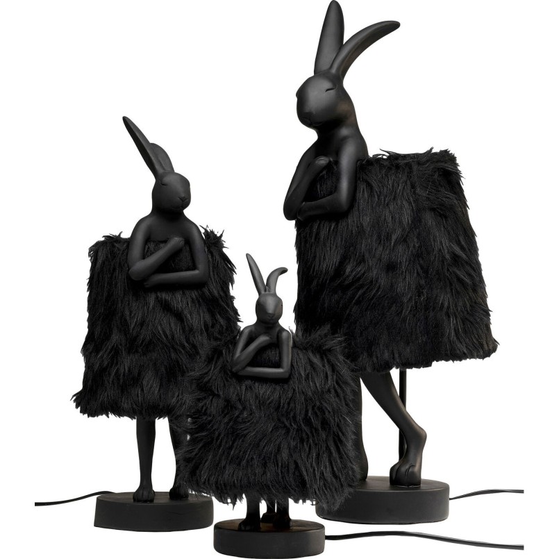 Lampe à poser Animal Rabbit Fur noir/doré 68cm