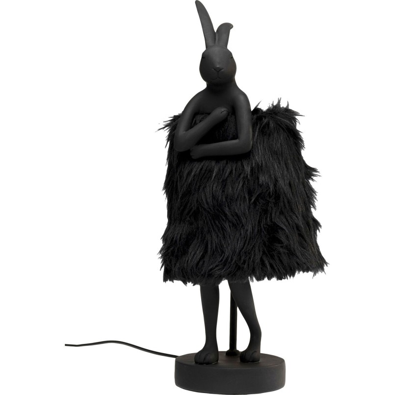 Lampe à poser Animal Rabbit Fur noir/doré 50cm