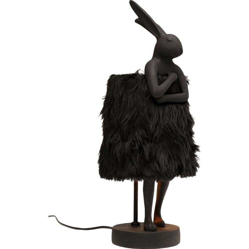 Lampe à poser Animal Rabbit Fur noir/doré 50cm